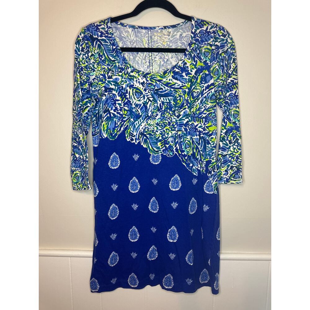 LILLY PULITZER Beacon T-shirt Dress In Twilight Blue Show Down Size Small‎ - Picture 2 of 5